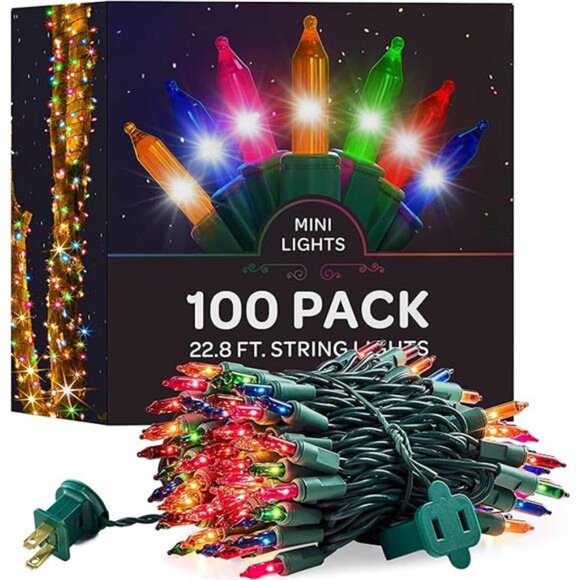 Christmas Lights [Set of 100] Multi-Colored Christmas Lights, UL Approved - Picture 8 of 8